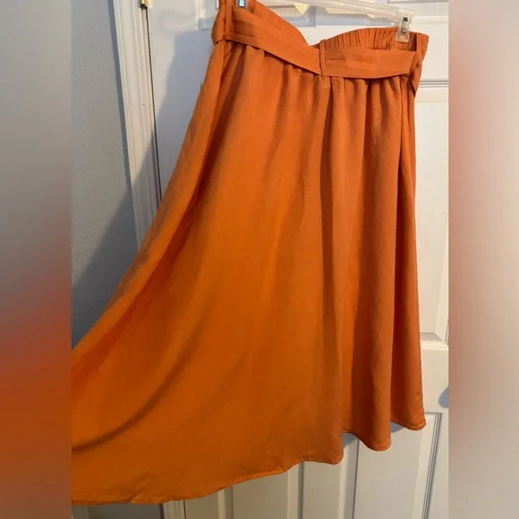 Orange Button-Down Women's Skirt XXL - Picture 4 of 8